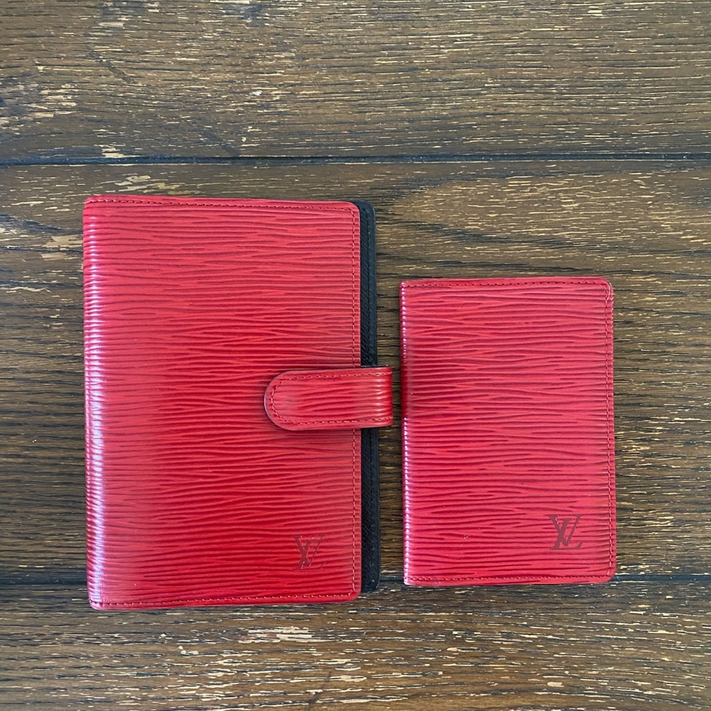 Louis Vuitton EPI Agenda PM and Card Holder.